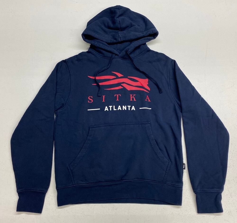 Men Sitka Atlanta spell-out graphic midweight fleece pullover hoodie, S
